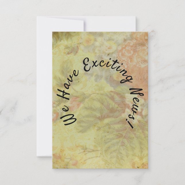 Blommigten Rustik Vintage Spara datum (Framsida)