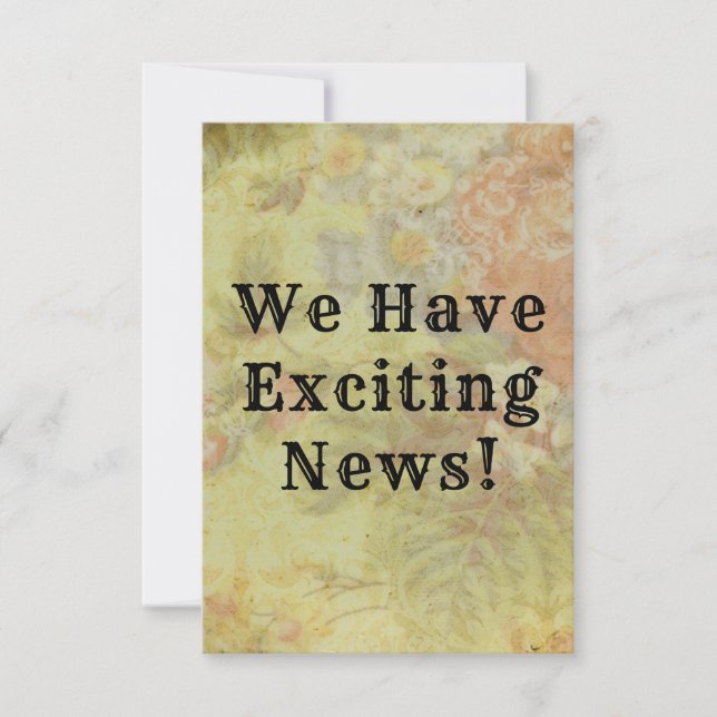 Blommigten Rustik Vintage Spara datum (Framsida)