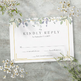 Blommigten Sage and Lilac Greenery Watercolor OSA Kort