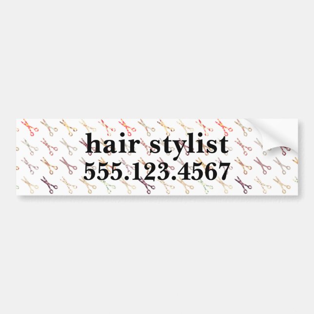 Blommigten scissors flickaktigt den färgrika bildekal (Framsidan)