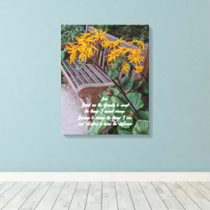 Blommigten Serenity Prayer Garden Bench Canvastryck