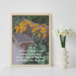 Blommigten Serenity Prayer Garden Bench Fototryck