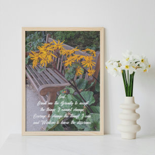 Blommigten Serenity Prayer Garden Bench Fototryck