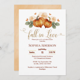 Blommigten sjunker i Kärlek Pumpkin Heart Möhippa Inbjudningar