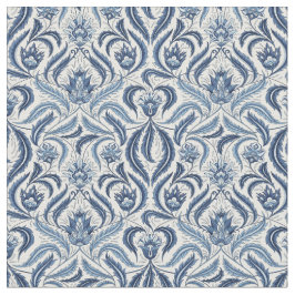 Blommigten Skador för blå och vit Löv Tyg