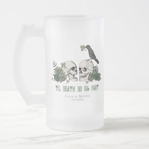 Blommigten Skull för Til Dödsgotisk St patricks da Frostat Ölglas