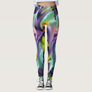 Blommigten smetar damasker leggings