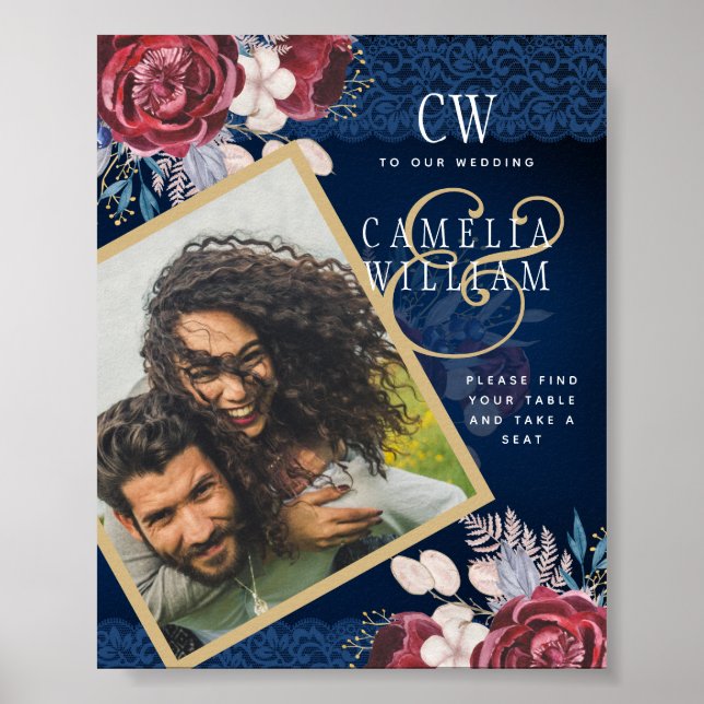 Blommigten Snöre Bröllop Poster (Framsidan)