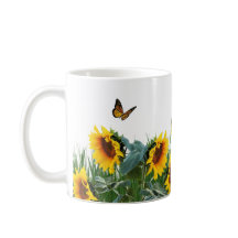 Blommigten Solblommor och fjärilar