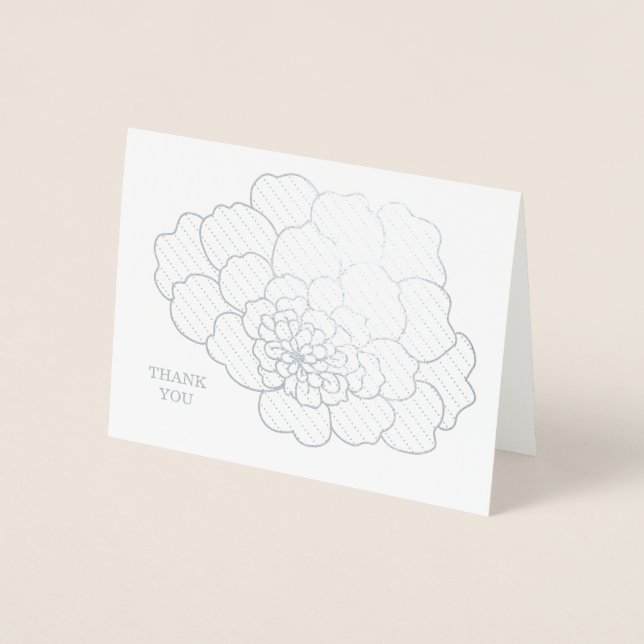 Blommigten söt Foil  design blank - tackkort Folierat Kort (Framsida)