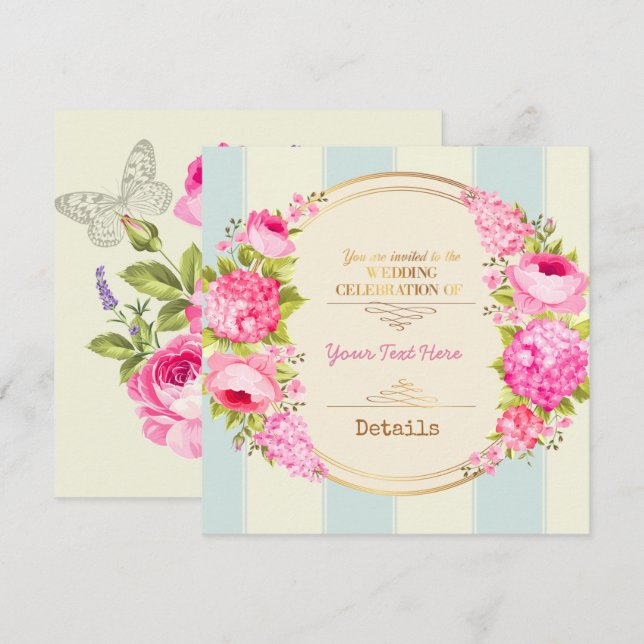 Blommigten Spara datum Datumet (Fram/baksida)