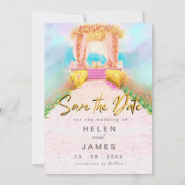 Blommigten Spara datum för Romantisk vattenfärg Spara Datumet