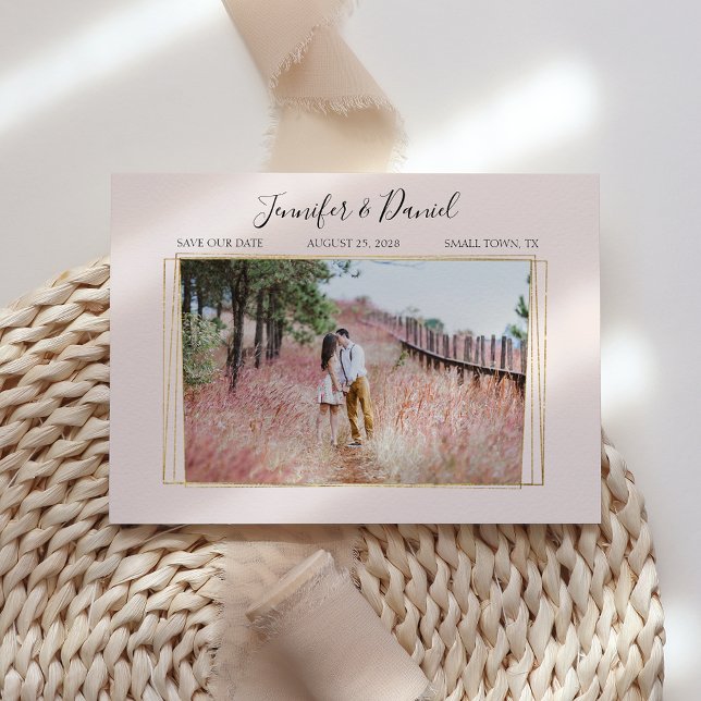 Blommigten Spara datum för  Rosa på vattenfärgsniv Spara Datumet (Skapare uppladdad)