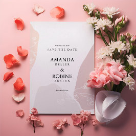 Blommigten Spara datum med minimal Abstrakt Spara Datumet