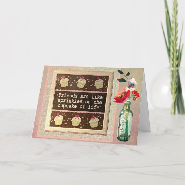 Blommigten speciellt vändelmeddelande, födelsedag kort (Framsida)