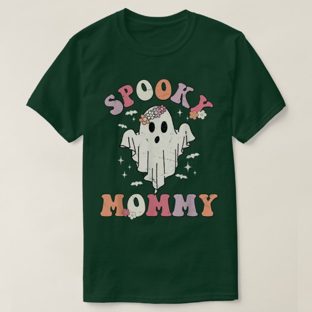 Blommigten Spooky Mamma Matching Shirt Groovy Vint T (Design framsida)