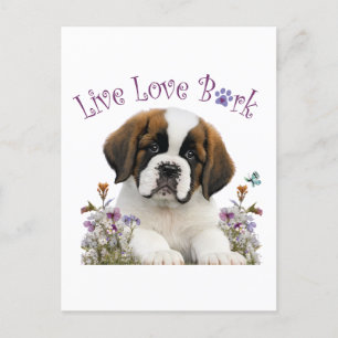 Blommigten St. Bernard Hund Mamma Vykort