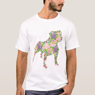 Blommigten Staffordshire Bull Terrier T Shirt