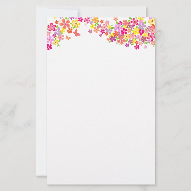Blommigten Stationery Papper-Summer Brevpapper (Framsida)