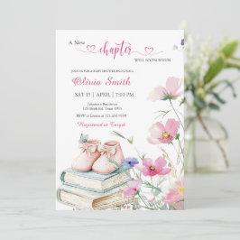 Blommigten Storybook Baby Shower för vattenfärgen  Inbjudningar