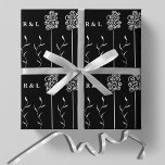 Blommigten Svartvitt minimalistiskt Curly Presentpapper<br><div class="desc">Svälla pappert designat för att göra din personlig och elegant. Den här söta blommigten är underbar för tillfällen och gör det enkelt att anpassa initialer. Kärlek och behålla bakgrunden färg i befintligt skick eller välj "redigera med hjälp av designen verktyg" och ändra den till kostym. Se till att kontrollera resten...</div>