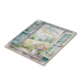 Blommigten Tack för hjärtats vattenfärg Kakelplatta