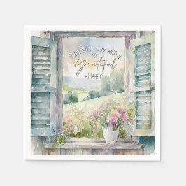 Blommigten Tack för hjärtats vattenfärg Pappersservett