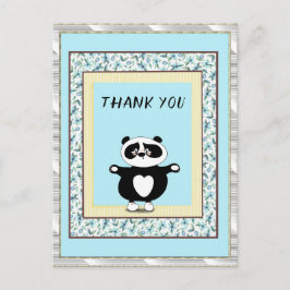 Blommigten tack Panda Bear Mint Vykort