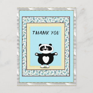 Blommigten tack Panda Bear Mint Vykort