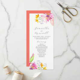 Blommigten Tea Length Bröllopsprogram Templates Program