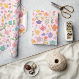 Blommigten Tea Party Möhippa Påsk Vår färgstark Presentpapper