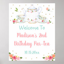 Blommigten Tea Party Rosa Guld