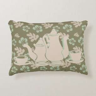 Blommigten Tea Set och Hibiscus Prydnadskudde