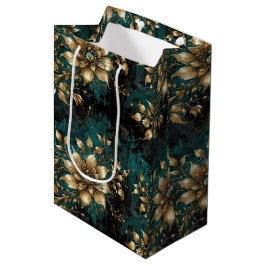 Blommigten Teal & Guld Grunge