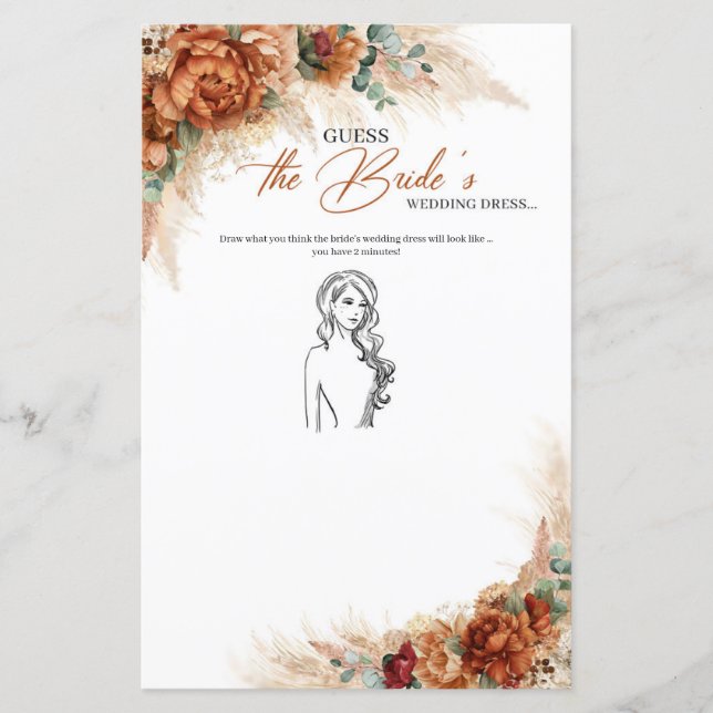 Blommigten Terracotta koppar Gissa Brides klänning (Framsida)