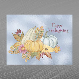 Blommigten thanksgiving Blue Pumpkin Gourds Helg Vykort