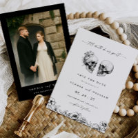 Blommigten Til Döldgotiic Skull Photo Bröllop