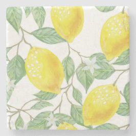Blommigten trendig Lemon Watercolor Stenunderlägg