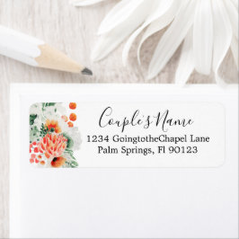 Blommigten Trendiget Modern Watercolor Wildblommor Returadress Etikett