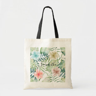 Blommigten Tropical Löv Tygkasse