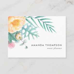 Blommigten Tropical Mint Watercolor Visitkort
