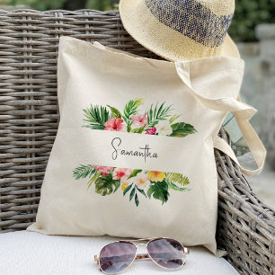 Blommigten Tropical Plam Bridesmaid Personlig Tygkasse