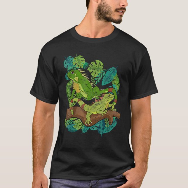 Blommigten Tropiska blommor Pet Reptile Animal Liz T Shirt (Framsida)