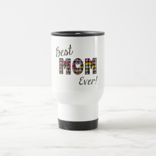 Blommigten Typografi över bästa Mamma någonsin-Ele Resemugg