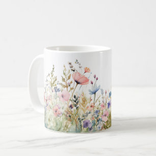Blommigten Underlägg av Cottagecore Wildblomma Kaffemugg