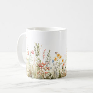 Blommigten Underlägg Vintage för Cottagecore Wildb Kaffemugg