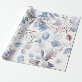 Blommigten Vacker Pastel Blue Wnter Presentpapper