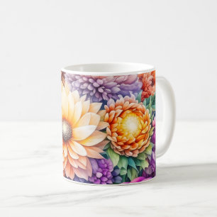 Blommigten Vackerfärg Kaffemugg