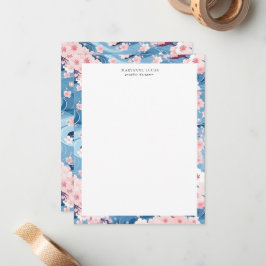 Blommigten Vågar Sakura Elegant Anteckningskort