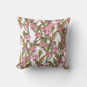 Blommigten Vår Blooms design i Rosa, Oliv grönt Kudde